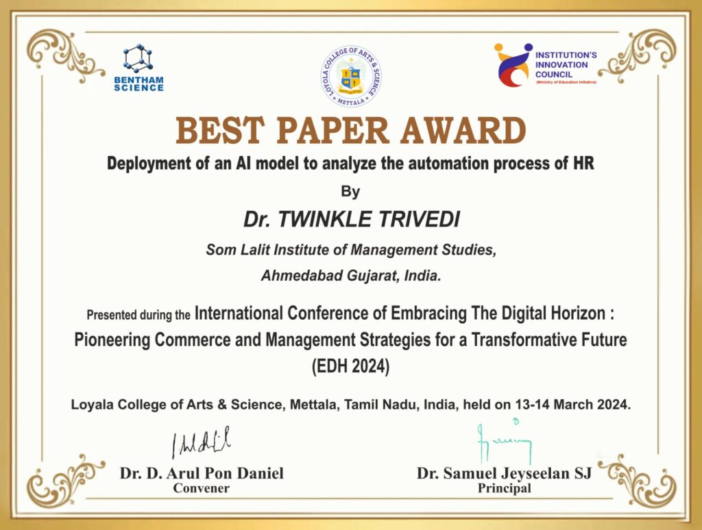 Best Paper Award – 2024